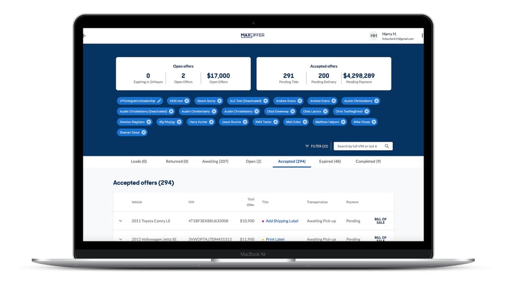 MaxOffer original interface