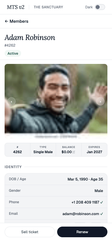 Mobile member detail